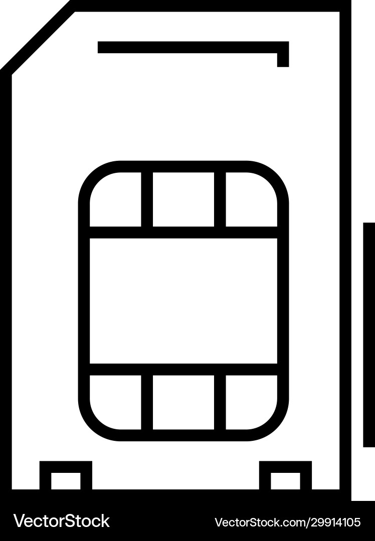 Sim card line icon concept sign outline Sim card line icon concept sign outline vector image