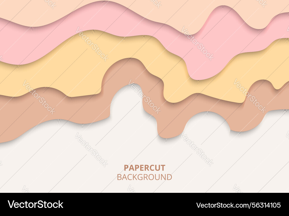 Smooth layered abstract papercut background vector image