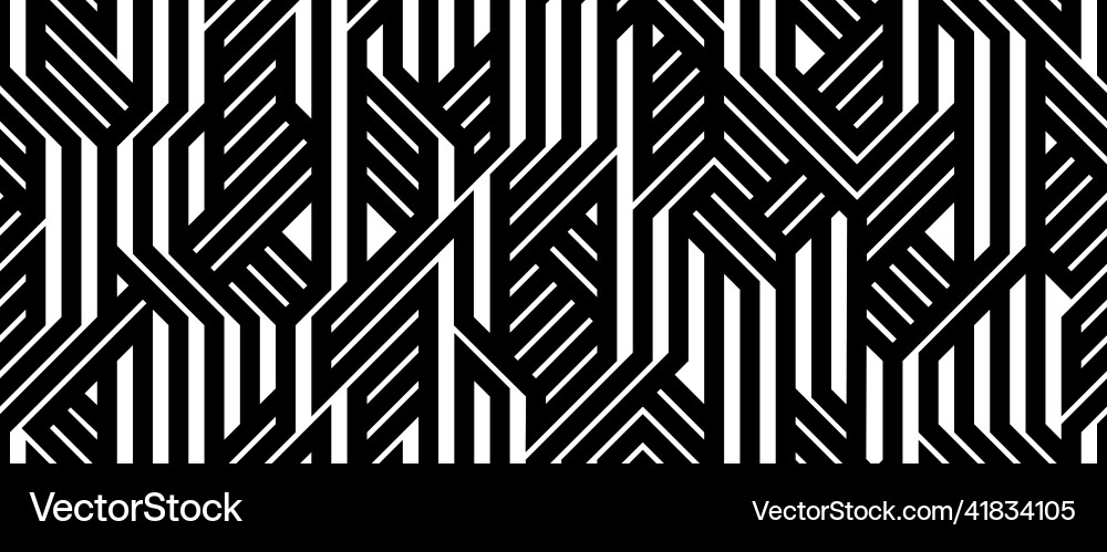 Tech style seamless linear pattern monochrome Tech style seamless linear pattern monochrome vector image