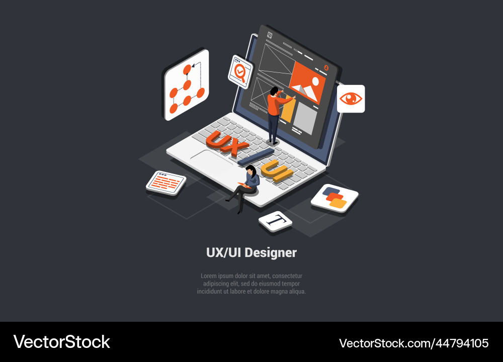 Ui design concept device content place Ui design concept device content place vector image