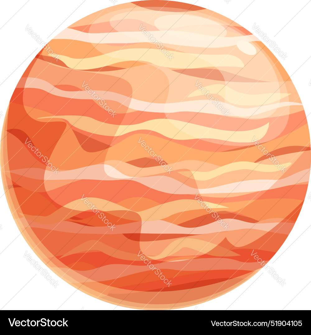 Venus planet rotating in outer space with orange Venus planet rotating in outer space with orange vector image