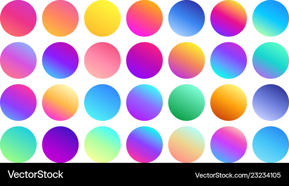 Vivid gradient spheres minimalist multicolor vector image