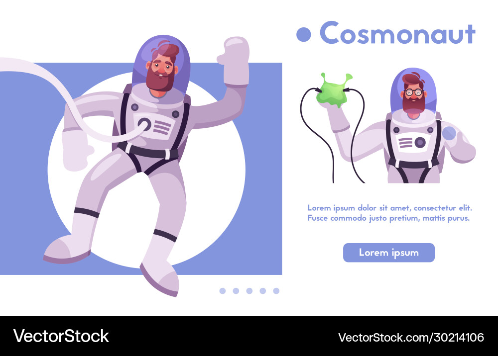 Astronaut character exploring outer space cartoon Astronaut character exploring outer space cartoon vector image