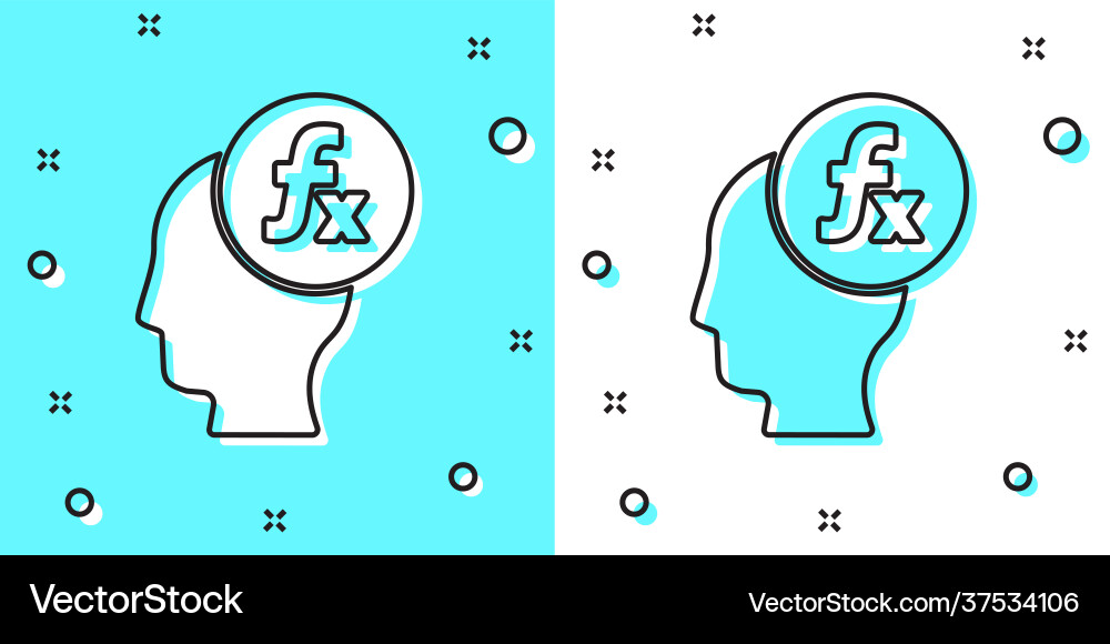 Black line function mathematical symbol icon Vector Image