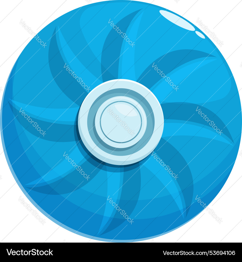 Blue round object spinning fast creating circular Vector Image