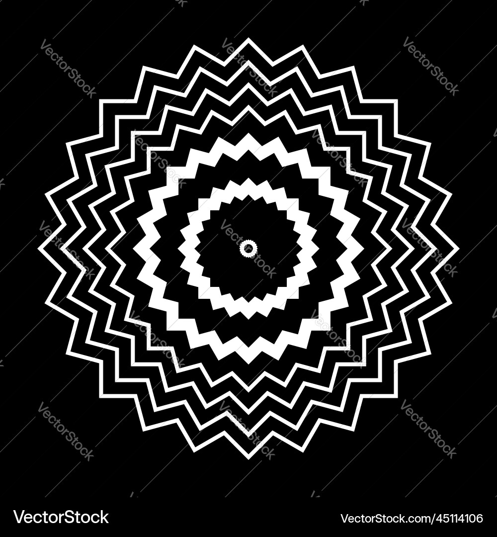 Circle zig zag lines pattern Circle zig zag lines pattern vector image