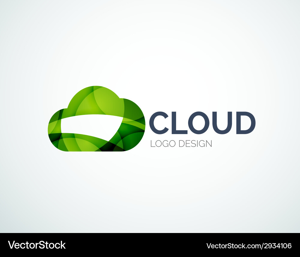 Cloud storage logotype set flat design Vector Image