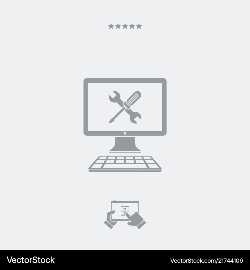 Computer technical support icon Computer technical support icon vector image
