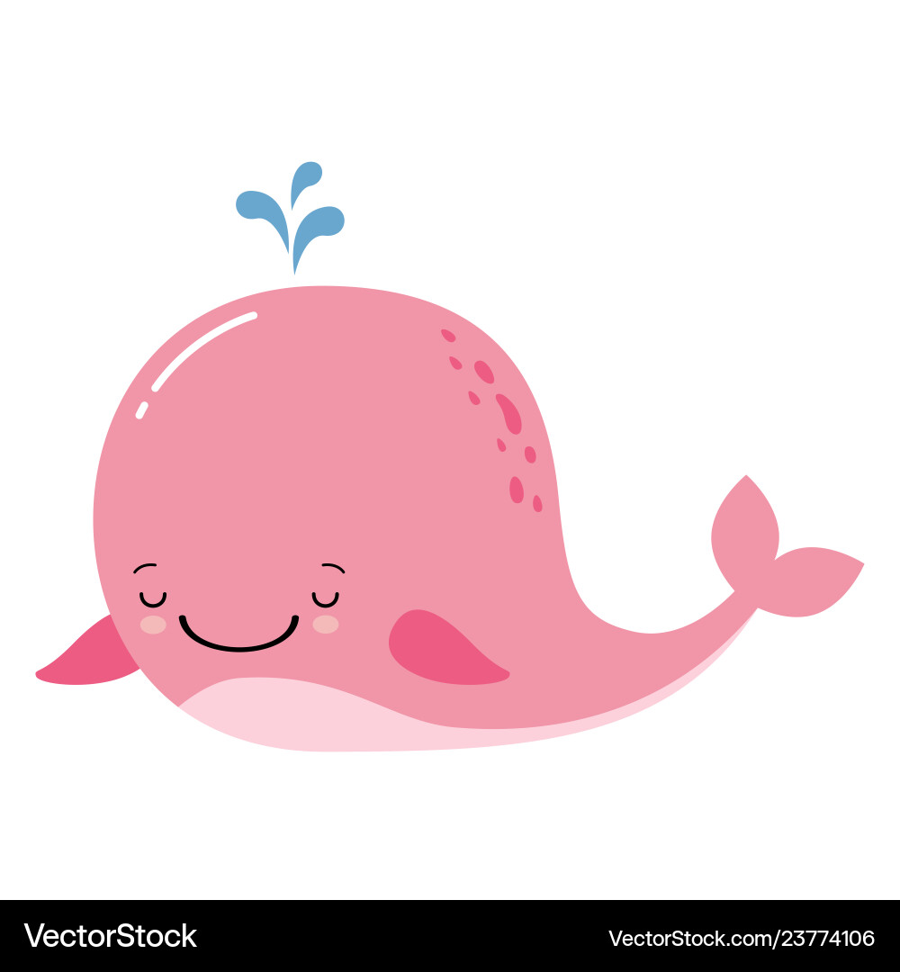 Cute amusing pink whale prints image Vector Image