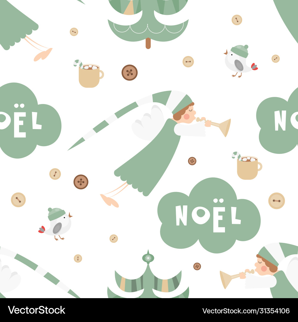 Cute Christmas Seamless Pattern vector image