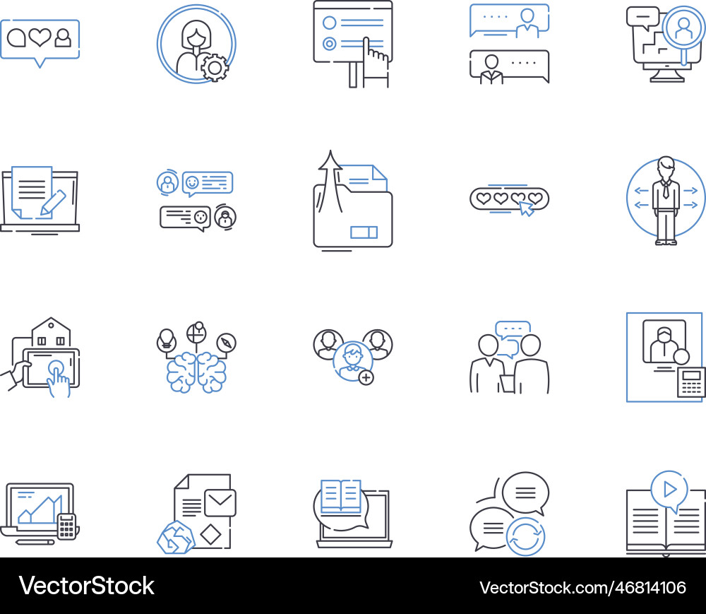 Cyber resources line icons collection encryption Cyber resources line icons collection encryption vector image