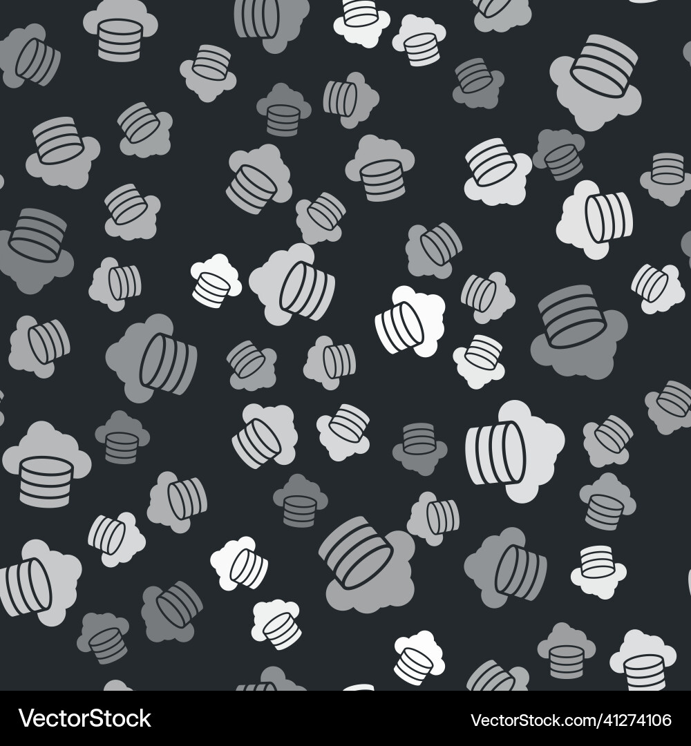 Grey cloud database icon isolated seamless pattern Grey cloud database icon isolated seamless pattern vector image