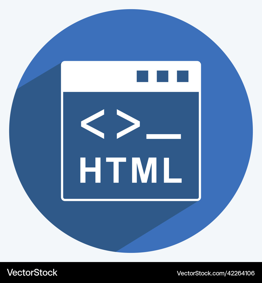 Icon html suitable for programming symbol long Icon html suitable for programming symbol long vector image