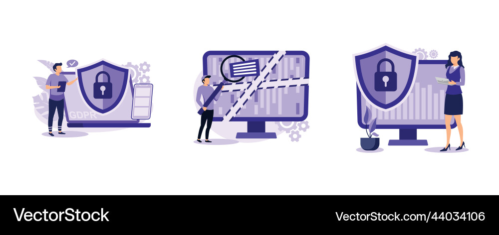 Information control and security general data vector image