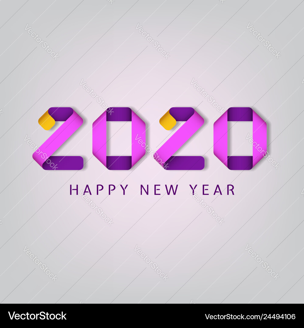 Inscription happy new year 2020 on white Inscription happy new year 2020 on white vector image