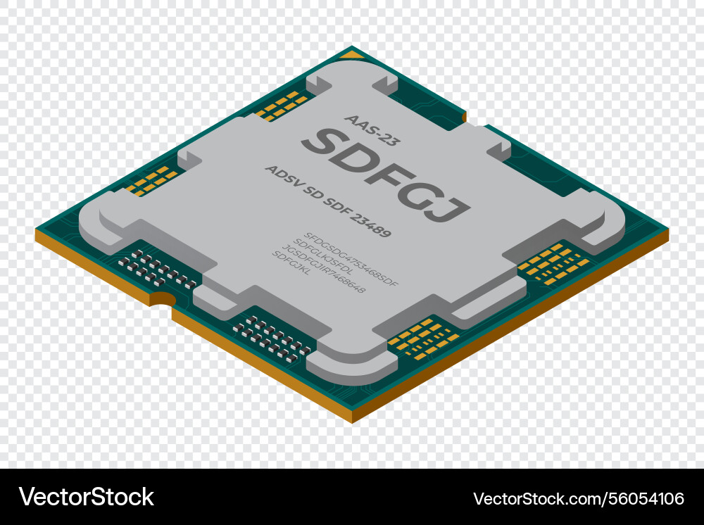 Isometric processor central processing unit Vector Image