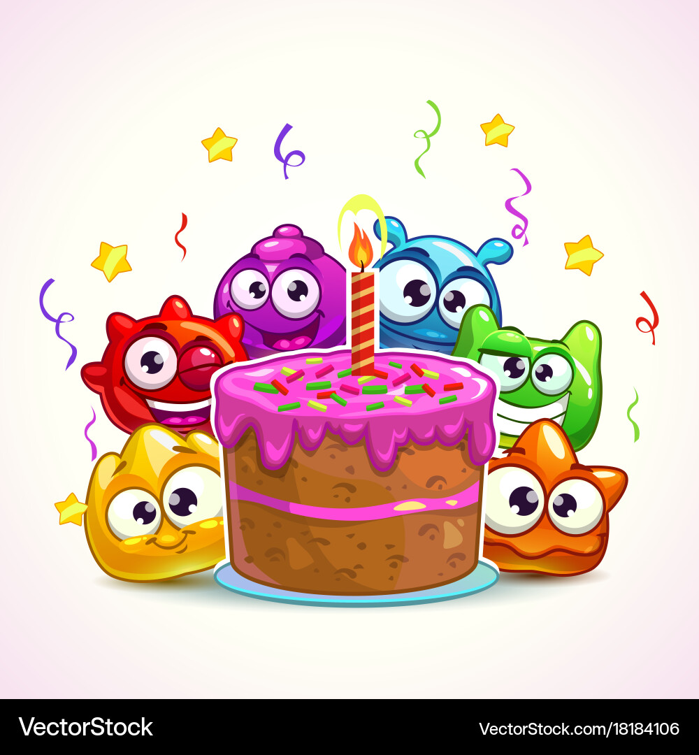 Jelly Birthday Party Vector Image