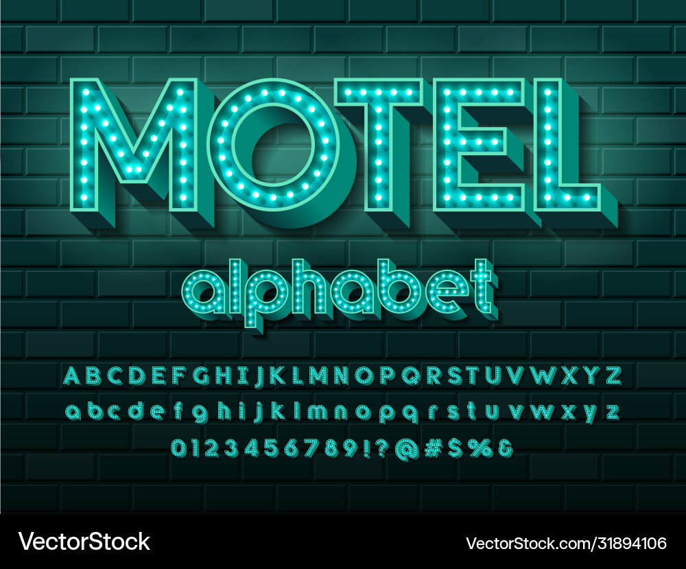 Lightbulb font vector image