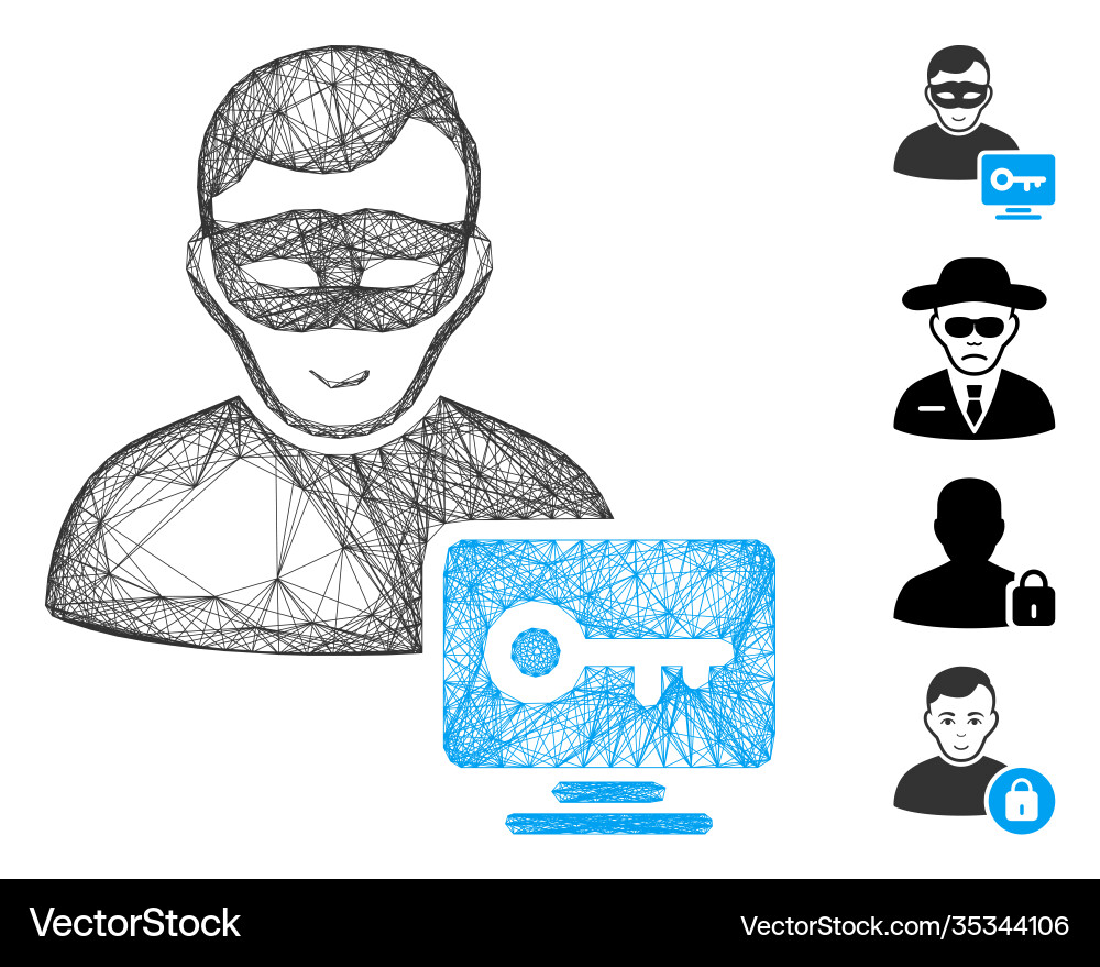 Lineare Computer-Hacker-Netz Lineare Computer-Hacker-Netz vektorbild