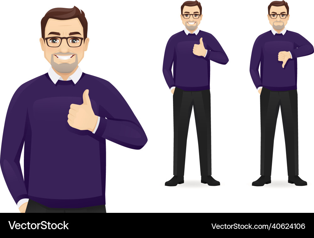 Man gesturing thumb up and down Man gesturing thumb up and down vector image