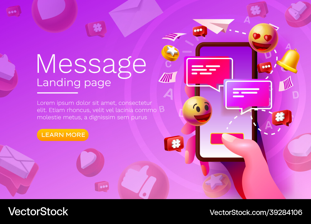 Message with many icons chat for communication Message with many icons chat for communication vector image