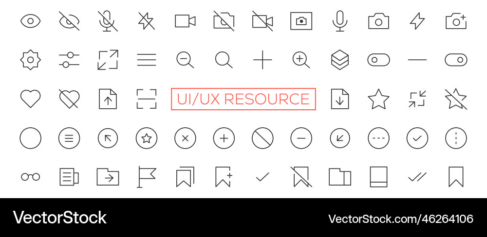 Minimalist and simple looking ui icons set Minimalist and simple looking ui icons set vector image