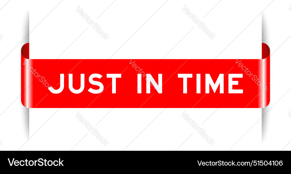 Red color inserted label banner with word just Vector Image