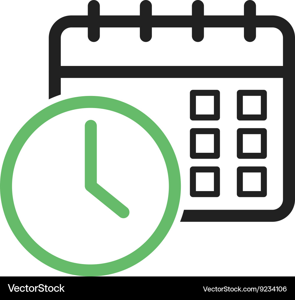 Scheduled date and time vector image