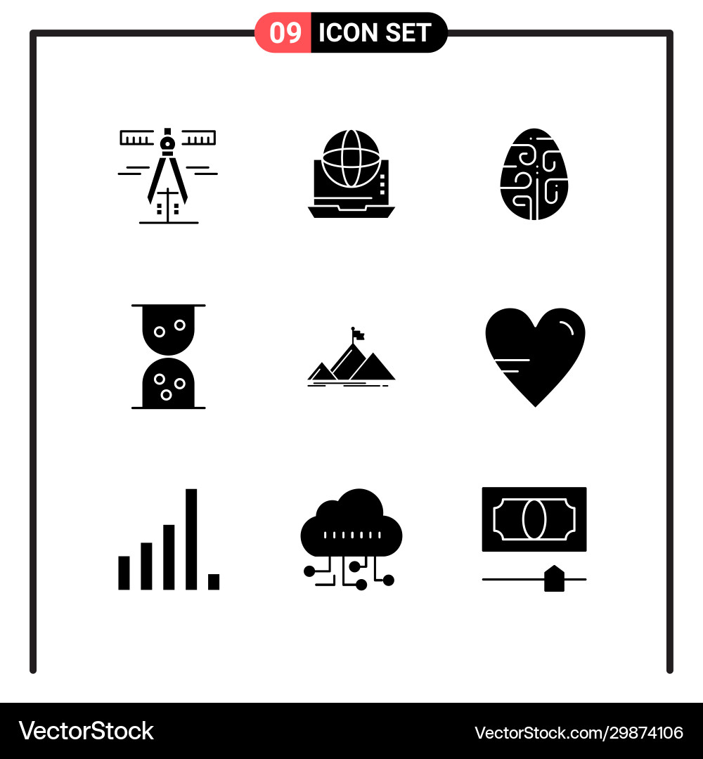 Set 9 solid style icons for web and mobile Set 9 solid style icons for web and mobile vector image