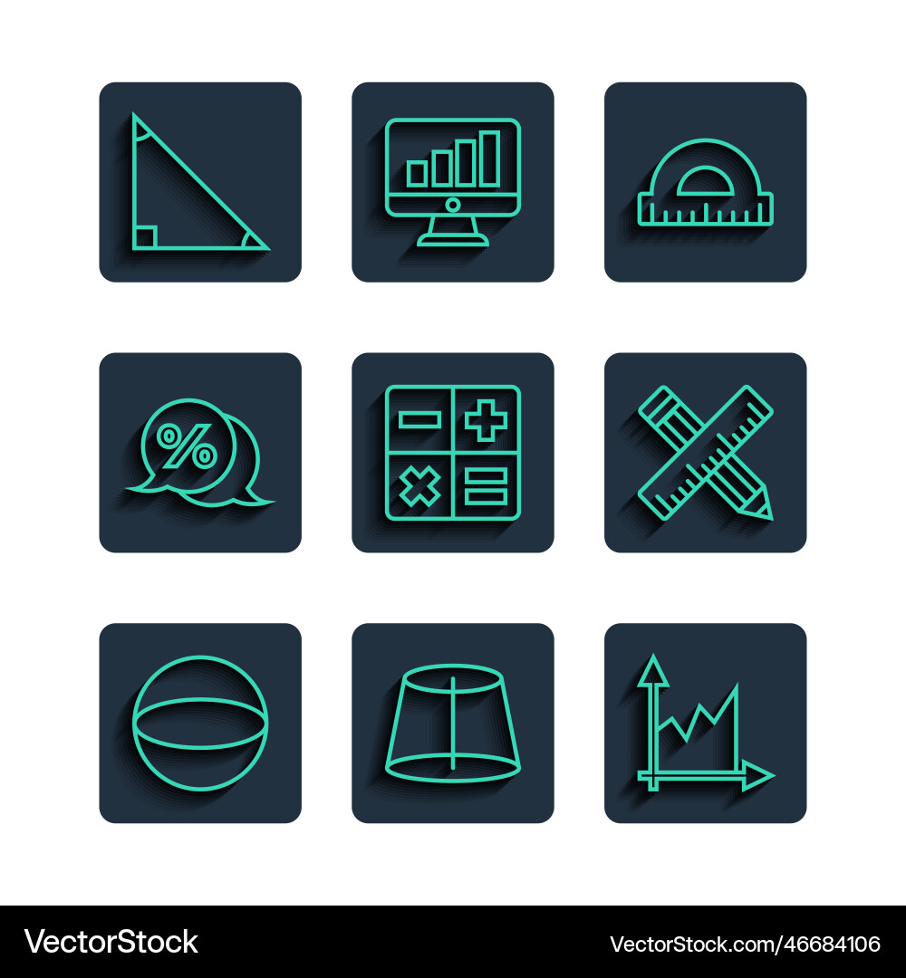 Set line geometric figure sphere graph schedule Set line geometric figure sphere graph schedule vector image