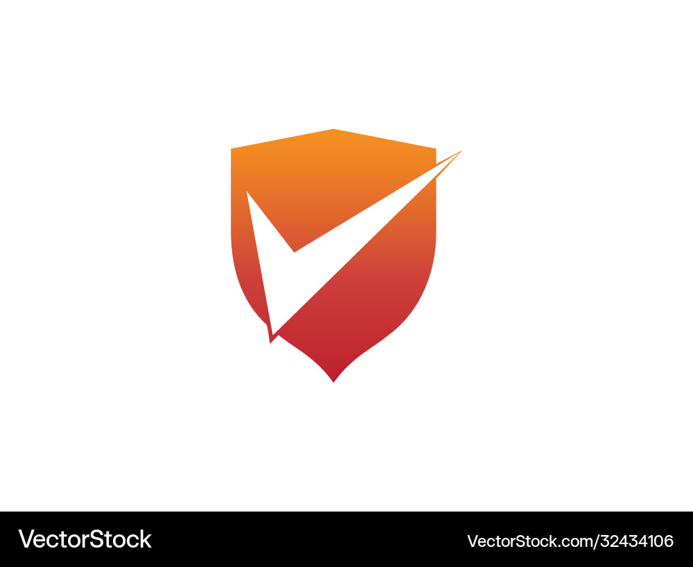 Shield guard protection symbol check mark safe Vector Image