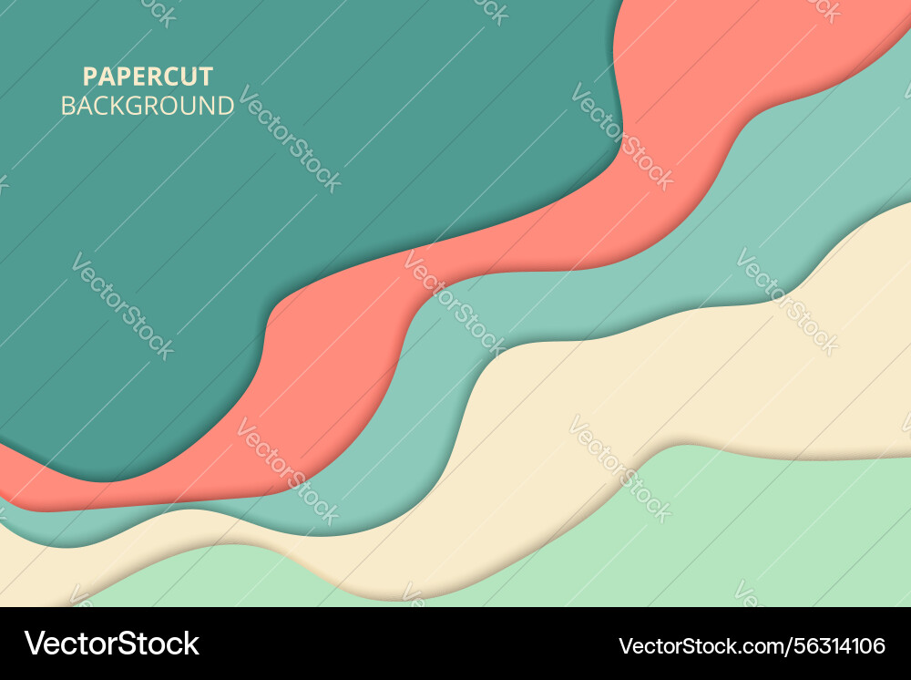 Smooth layered abstract papercut background Vector Image