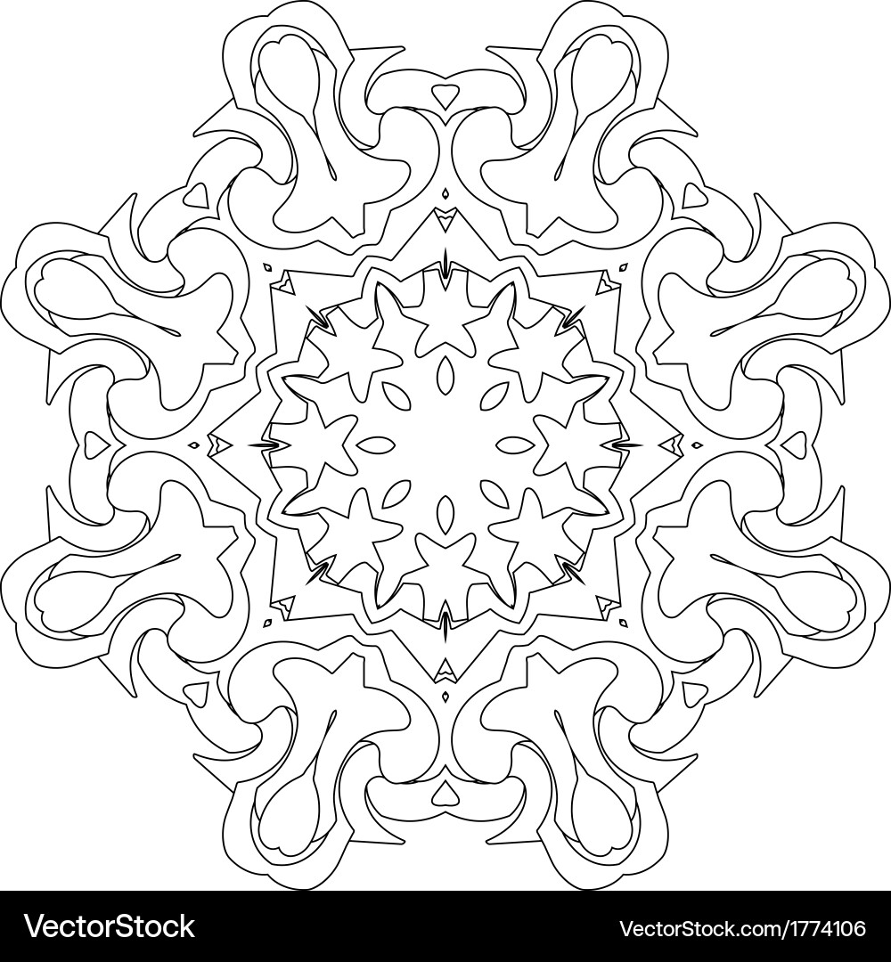 Symmetry curves pattern vector image