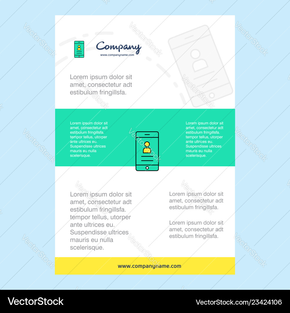 Template layout for user profile company Template layout for user profile company vector image