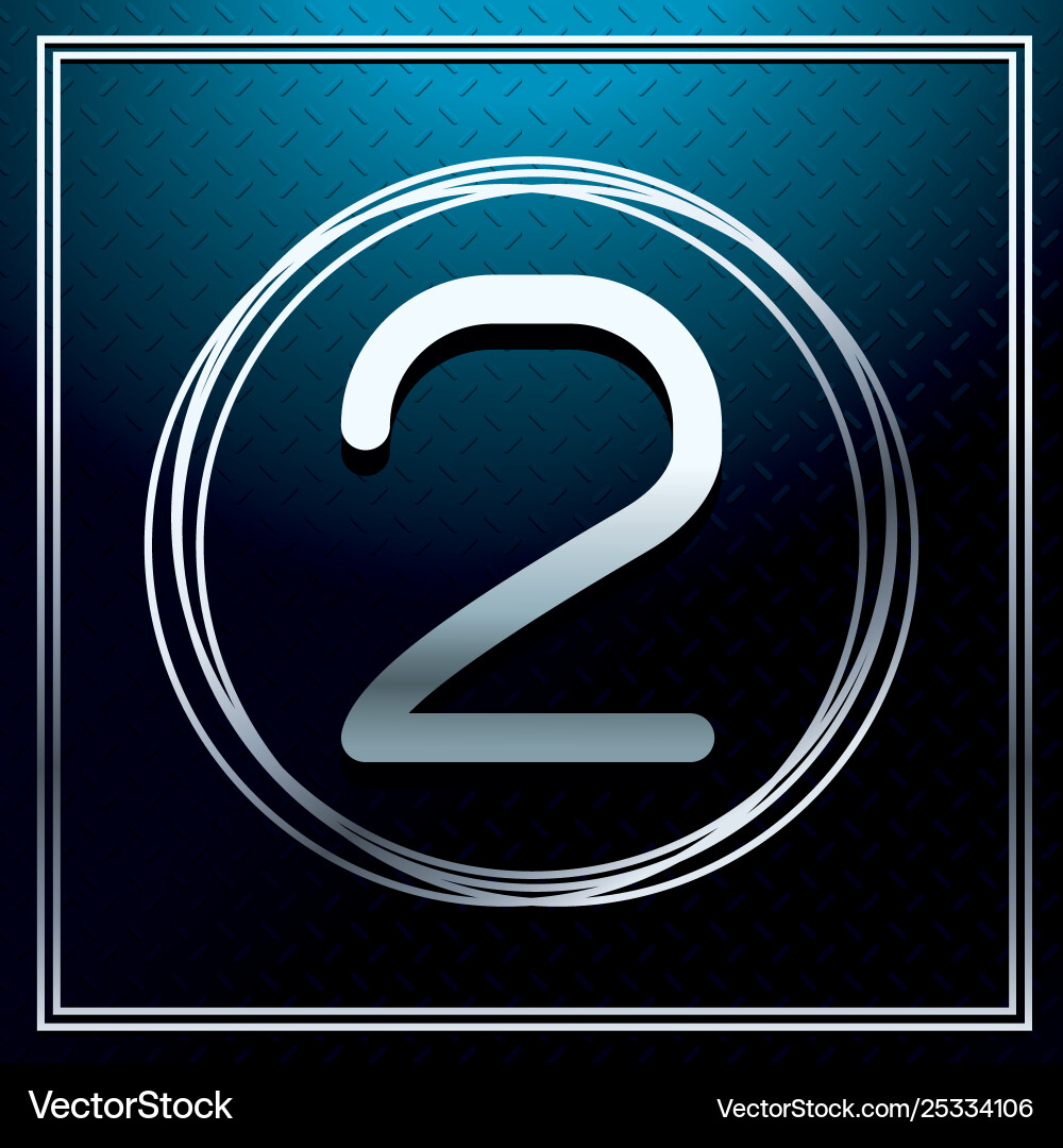 Two font number over metallic texture vector image
