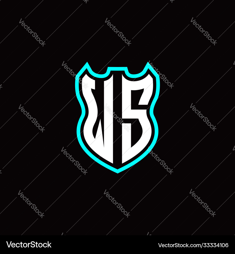 W s initial logo design with shield shape W s initial logo design with shield shape vector image