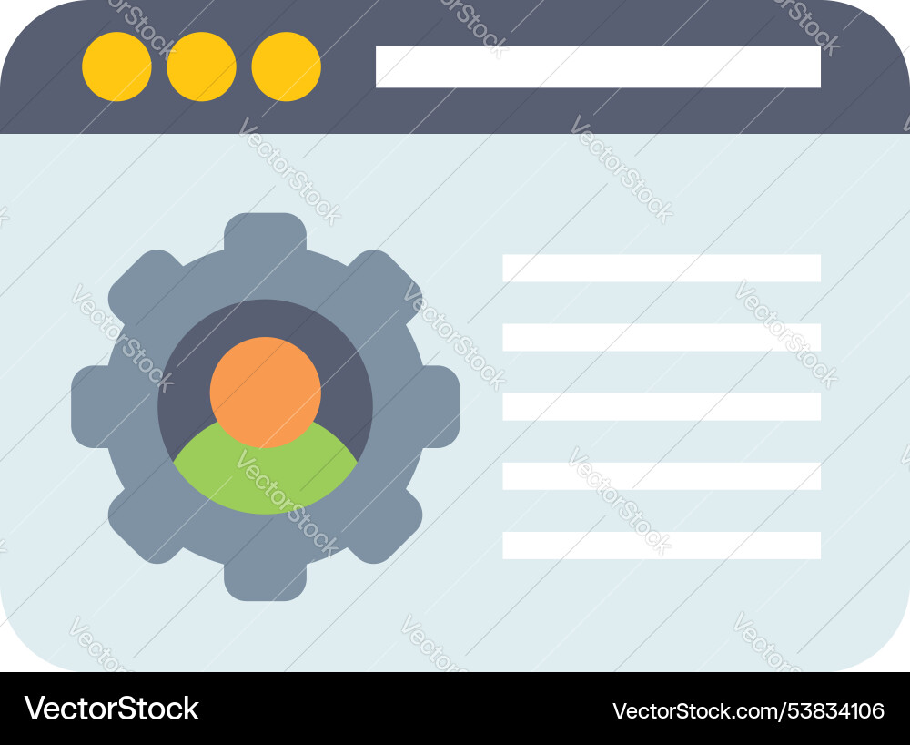 Website configuration with user profile settings Website configuration with user profile settings vector image