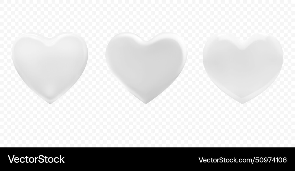 White soapy hearts set of design elements Vector Image