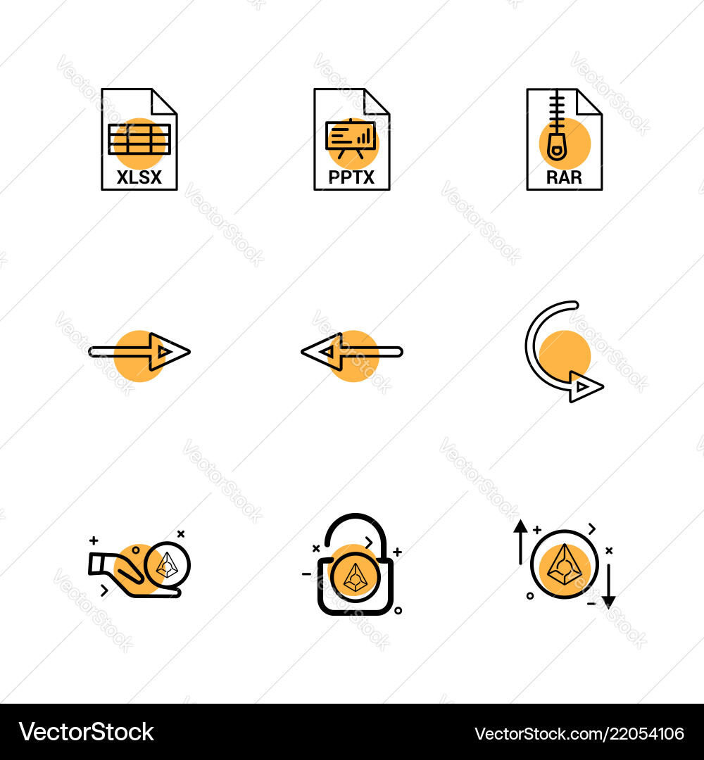 Xlsx excel pptx power point rar compressed vector image