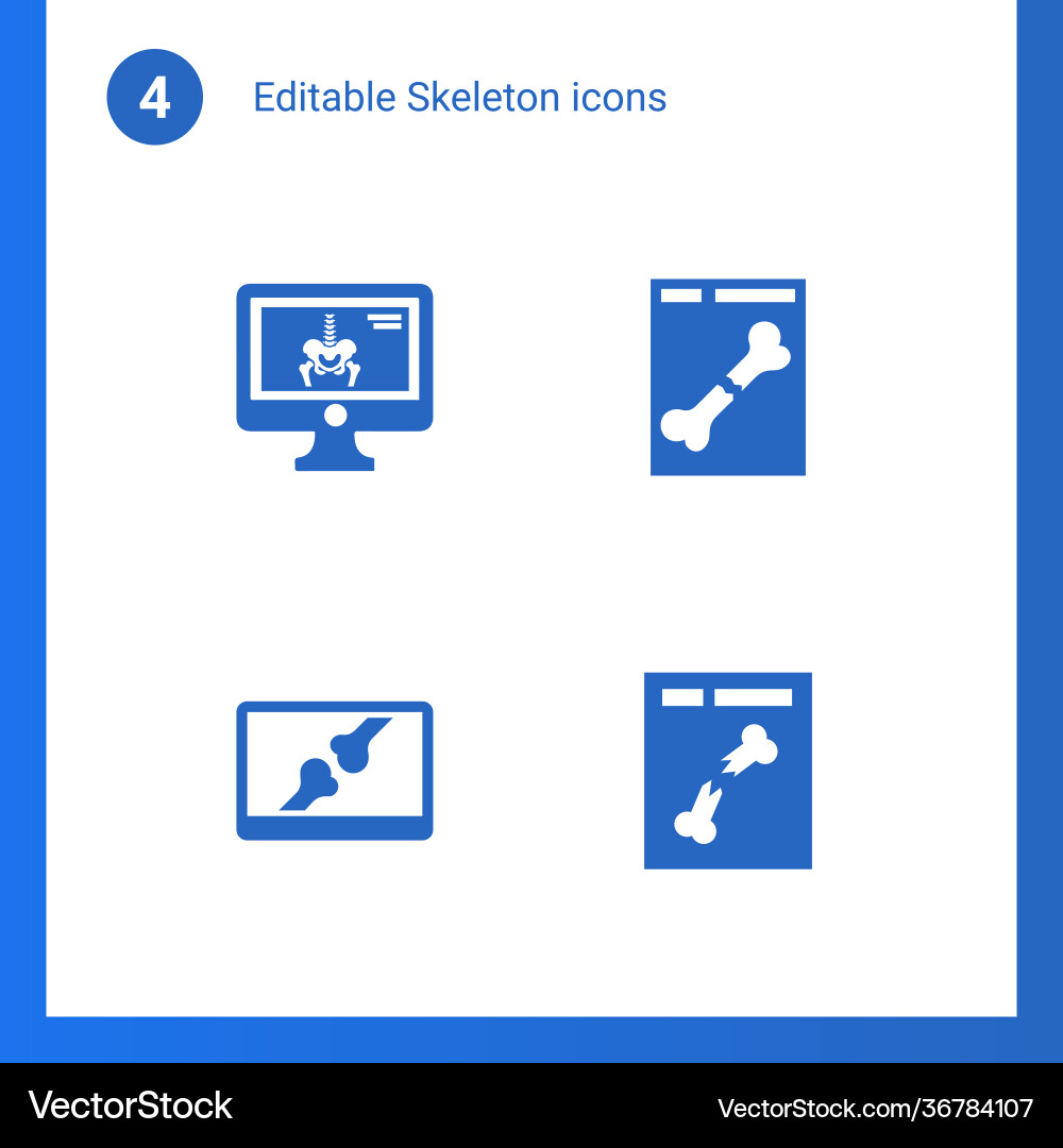 4 skeleton icons Royalty Free Vector Image - VectorStock
