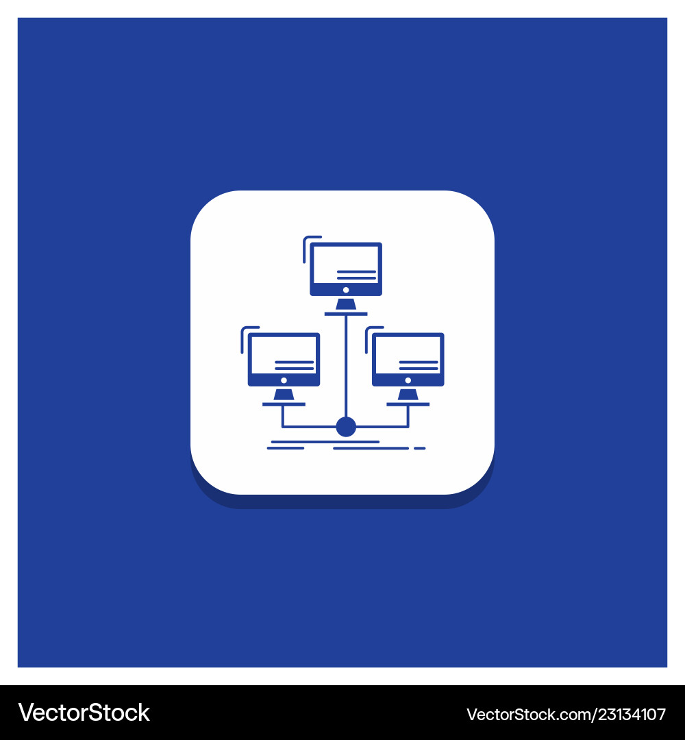 Blue round button for database distributed Blue round button for database distributed vector image