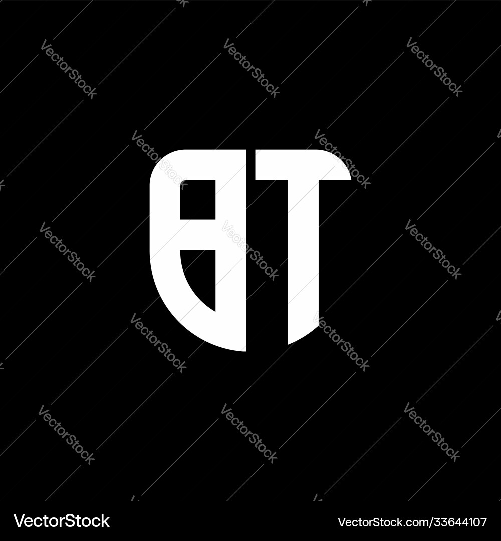 Bt logo monogram with circular shape shield Vector Image