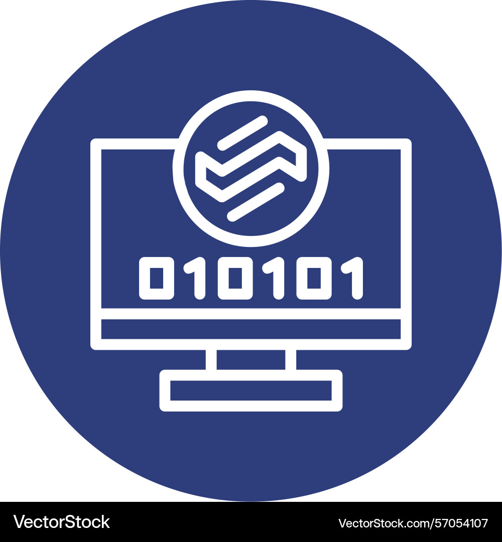 Byte wave line circle style icon design Vector Image