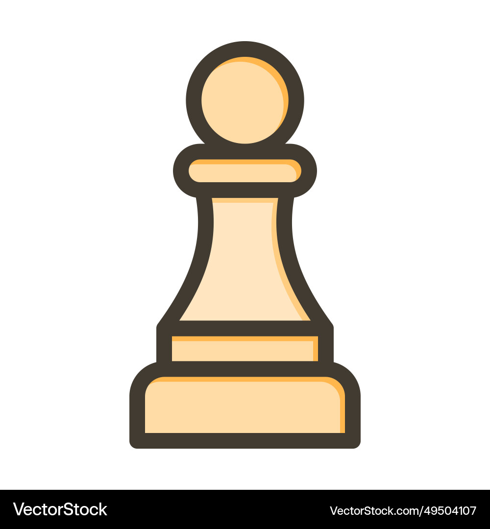 Chess pawn thick line filled colors icon – Royalty-Free Vector | VectorStock, image size:1000x1080