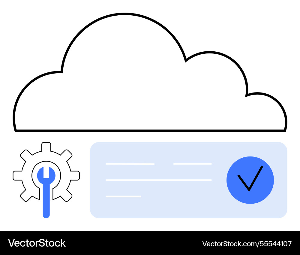 Cloud computing with configuration gear Cloud computing with configuration gear vector image