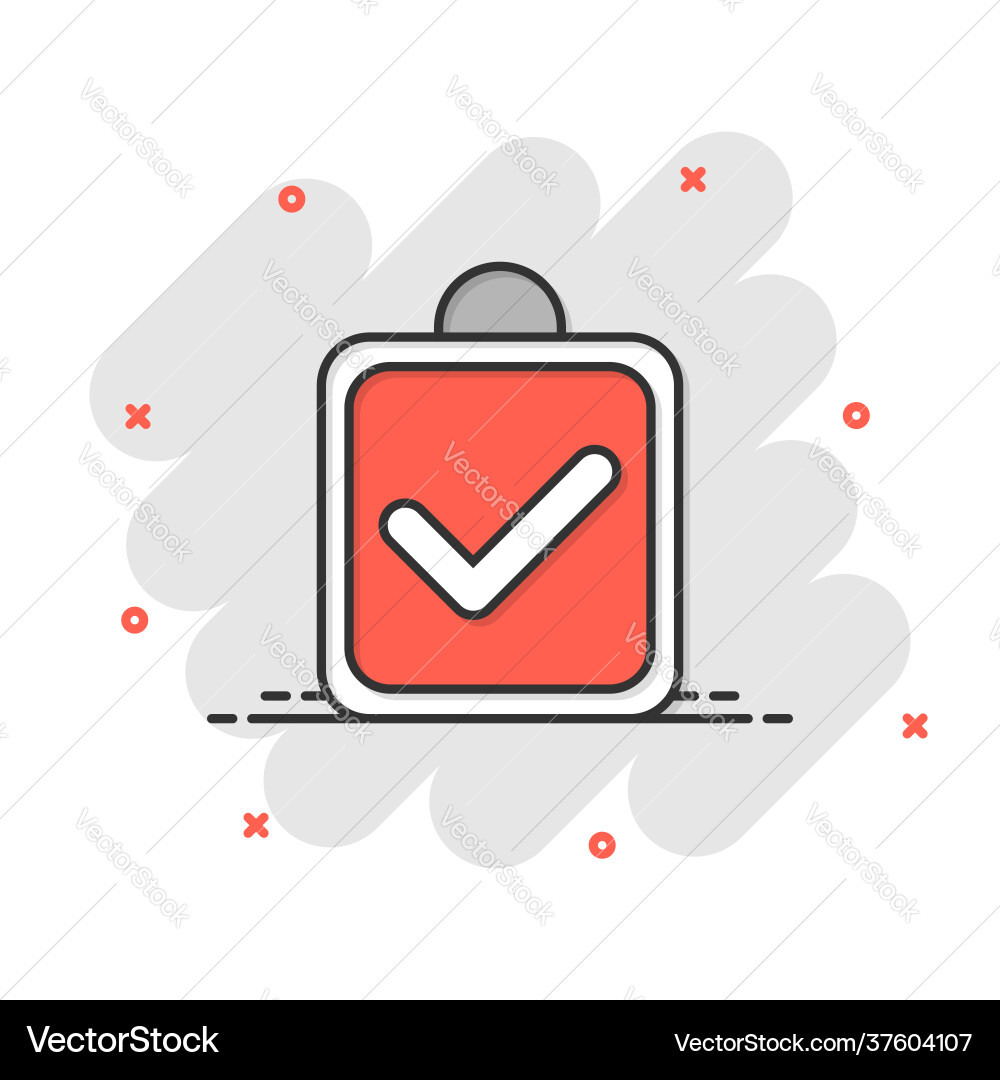 Document checkbox icon in comic style test Document checkbox icon in comic style test Vector Image