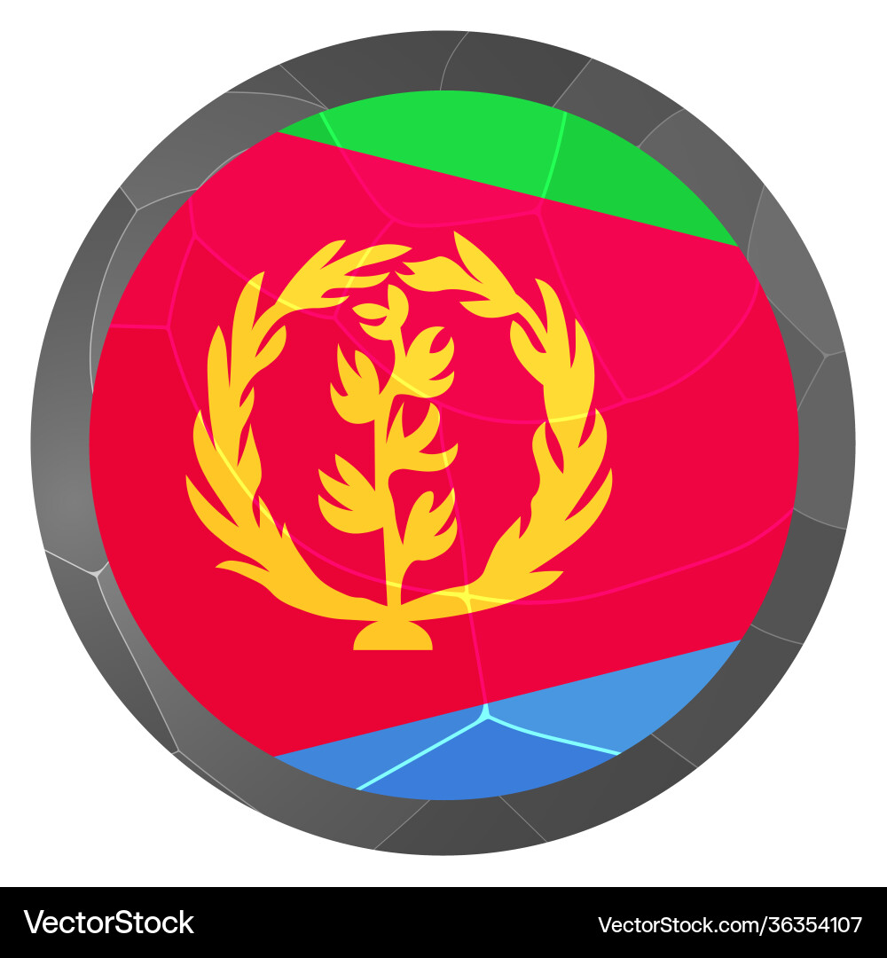 Glass light ball with flag eritrea round Glass light ball with flag eritrea round vector image