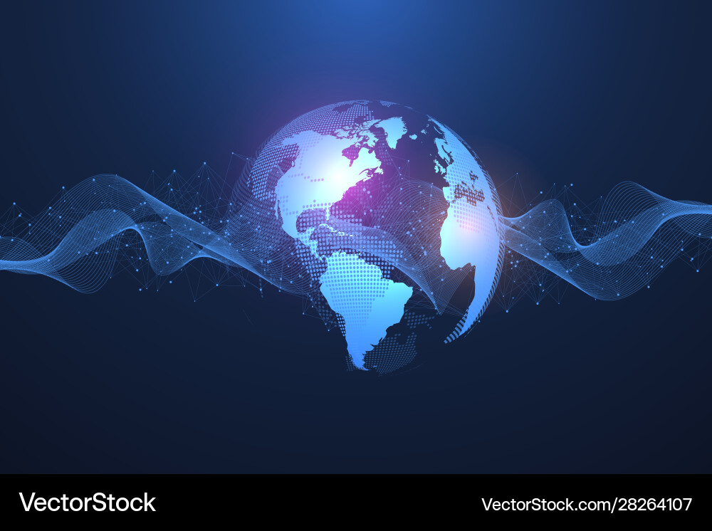 Global network connection concept big data vector image