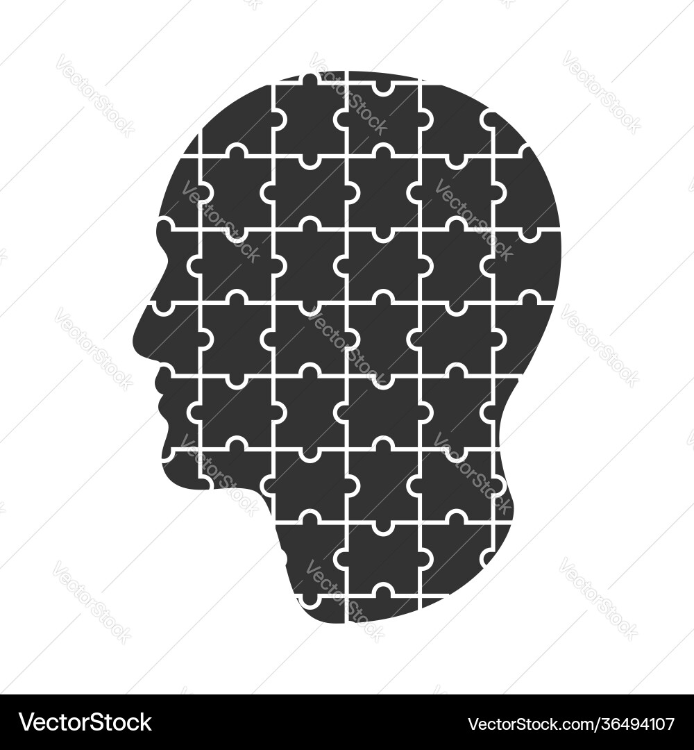 Head from puzzles Royalty Free Vector Image - VectorStock