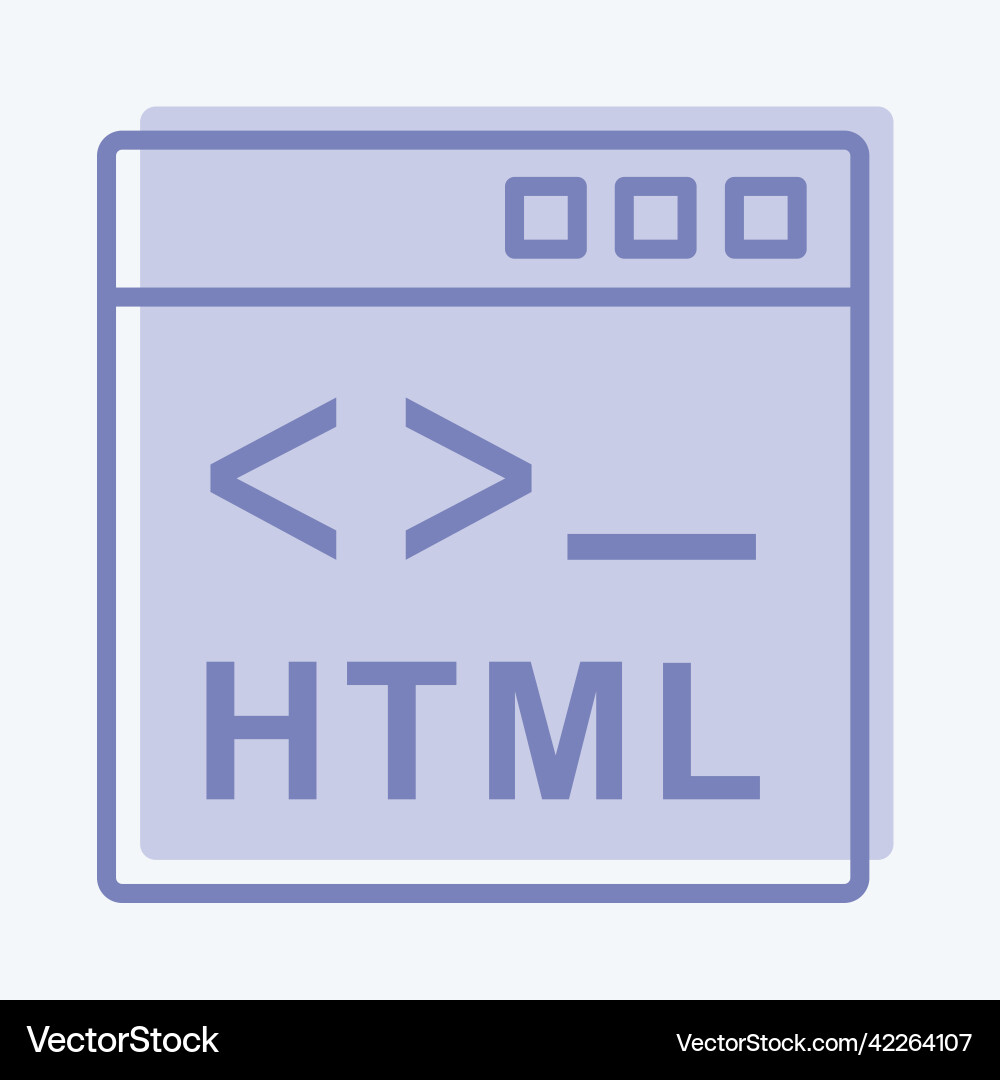 Icon html suitable for programming symbol two Icon html suitable for programming symbol two vector image